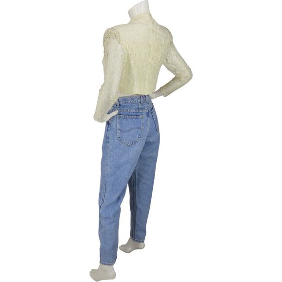 80s 90s Vintage Lee Light Wash Hipster Rock Grunge Waisted Mom Denim Jeans 27 - Picture 4 of 10